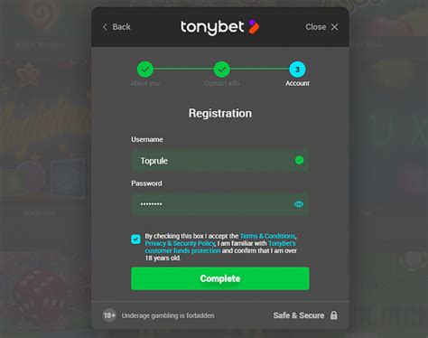 tonybet sign in.